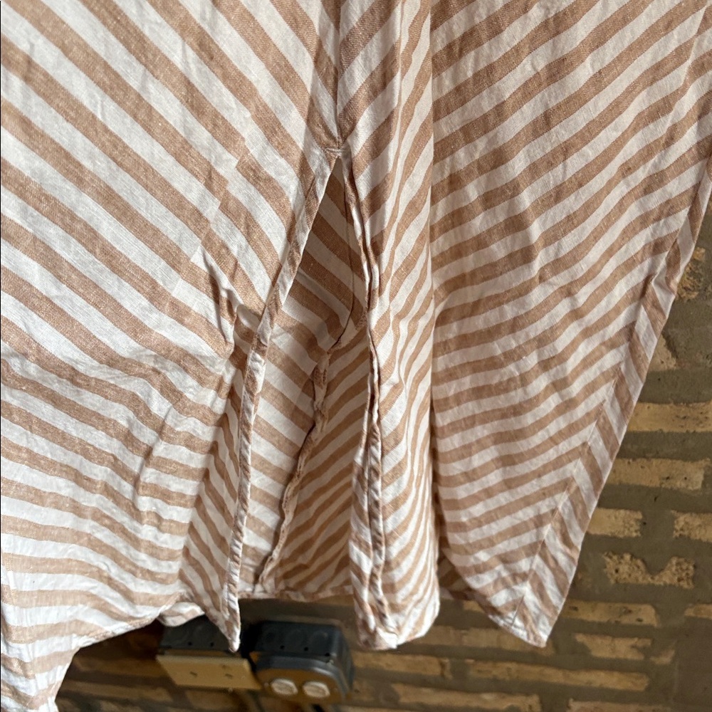Everlane Bias Cut Linen Striped Dress Size 12 - Picture 6 of 15
